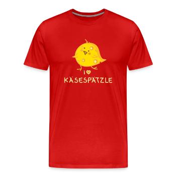 Ich liebe Spätzle - Männer Premium Bio T-Shirt - Rot - Vorne - Damien (186cm)