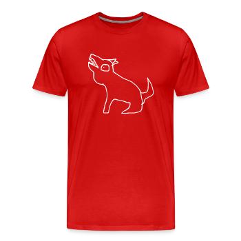 Wolf Animal - Men's Premium Organic T-Shirt - red - Front - Damien (186cm)