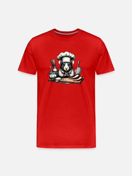 Rat Chef. - Men's Premium Organic T-Shirt - red