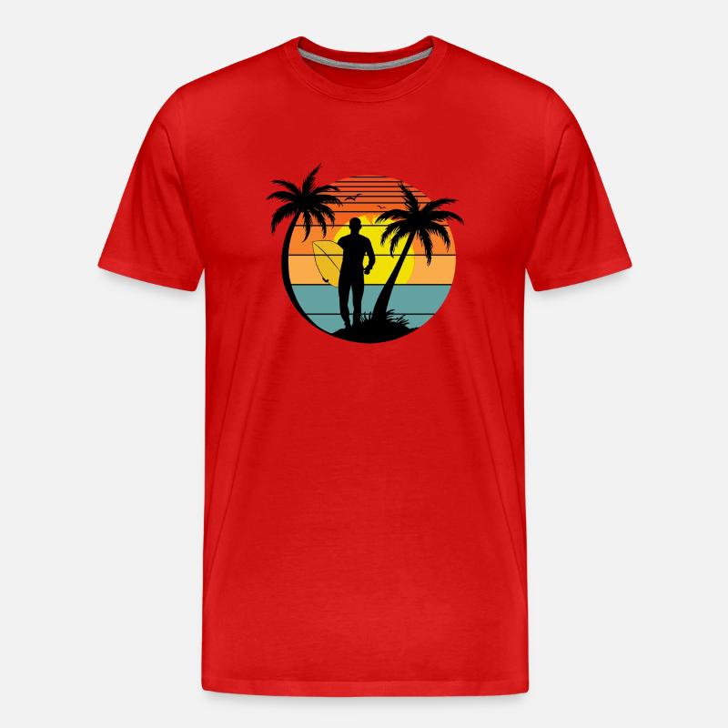 SURF-STIL - Männer Premium Bio T-Shirt - Rot