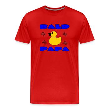 BALD PAPA - Men's Premium Organic T-Shirt - red - Front - Damien (186cm)
