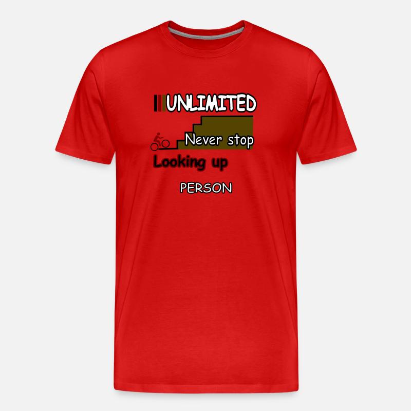 Never stop Looking up - Männer Premium Bio T-Shirt - Rot