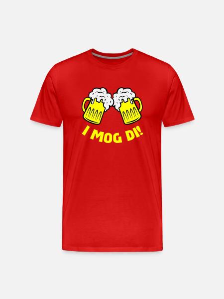 beer i mog di - Men's Premium Organic T-Shirt - red