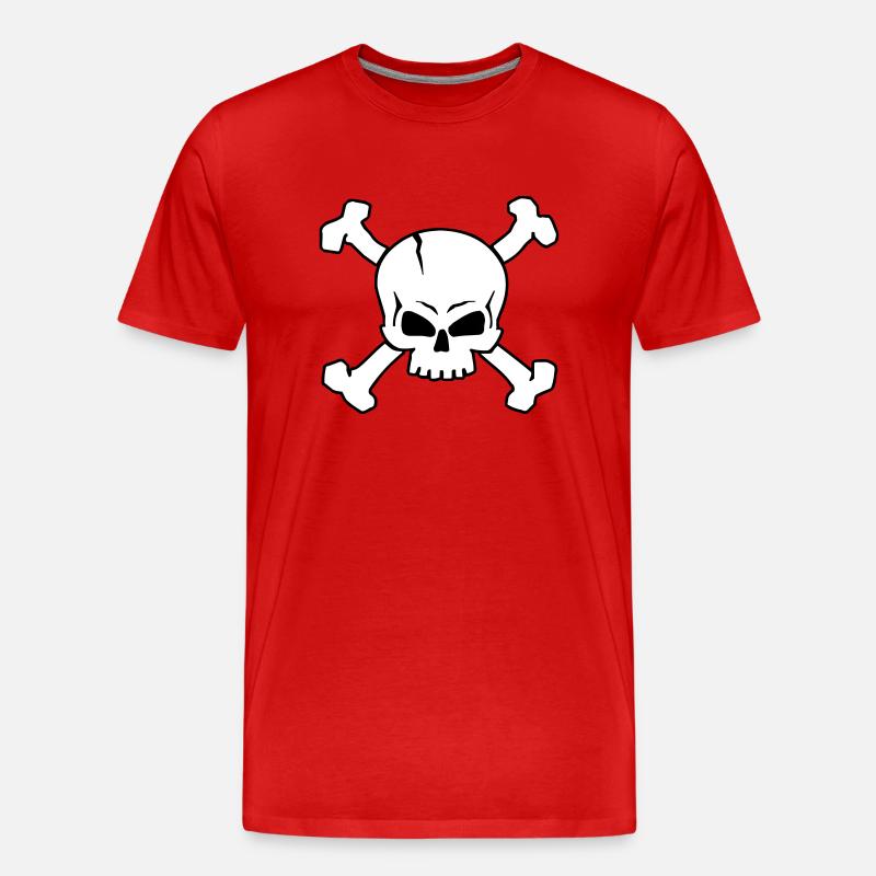 CROSSED SKULL - 2C (W) - Männer Premium Bio T-Shirt - Rot