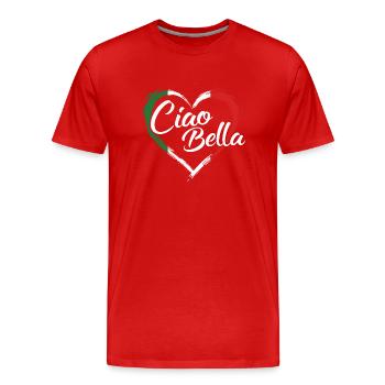 ITALIAN - Men's Premium Organic T-Shirt - red - Front - Damien (186cm)
