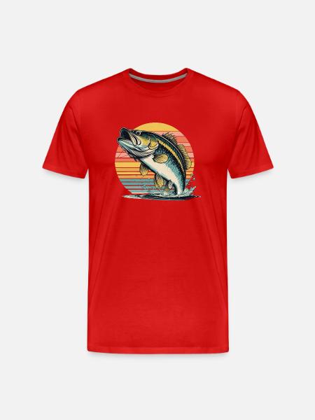 Gösfiske Retro Fiskmotiv för sportfiskare - Organic T-shirt Ekologisk premium-T-shirt herr - röd