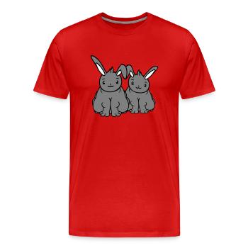 2 Bunnies Fat Friends Team Crew Overweight Fat - Men's Premium Organic T-Shirt - red - Front - Damien (186cm)