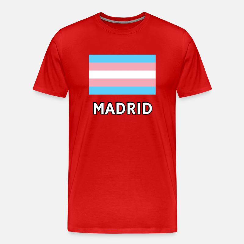 Trans Pride Flagge Madrid - Männer Premium Bio T-Shirt - Rot