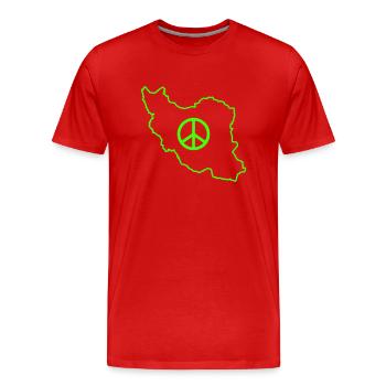 Paix en Iran - T-shirt bio Premium Homme - rouge - Devant - Damien (186cm)