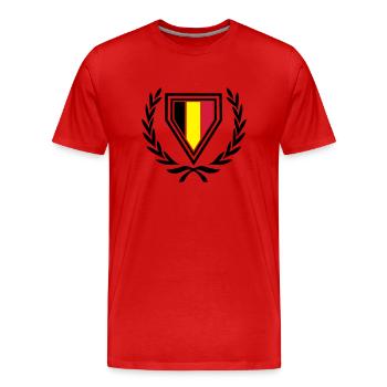 Belgique (Manteau des bras et de couronne de - T-shirt bio Premium Homme - rouge - Devant - Damien (186cm)
