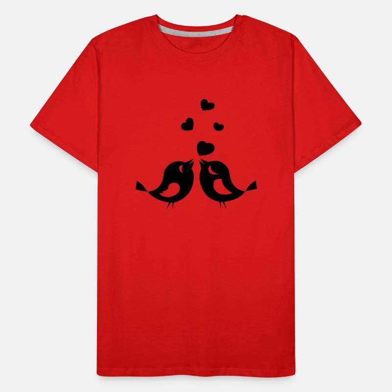 Vögel Liebe Männer Premium Bio T-Shirt