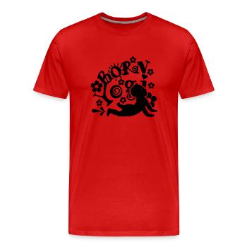Born Yogi Baby (1c) - T-shirt bio Premium Homme - rouge - Devant - Damien (186cm)