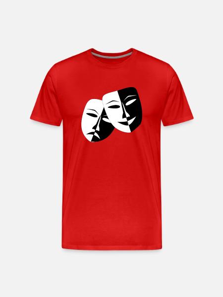 Theater Masken - Männer Premium Bio T-Shirt - Rot