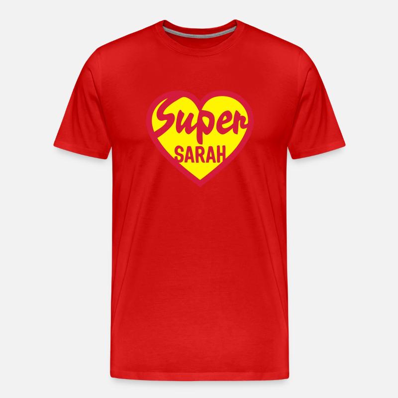 Herz Herz Super sarah - Männer Premium Bio T-Shirt - Rot