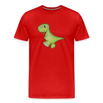 Dino - Men's Premium Organic T-Shirt - red - Front - Damien (186cm)