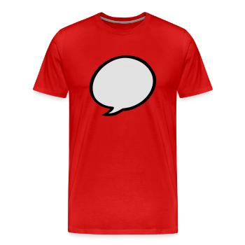 speech bubble - Men's Premium Organic T-Shirt - red - Front - Damien (186cm)
