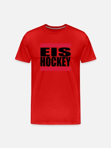 eishockey - Männer Premium Bio T-Shirt - Rot