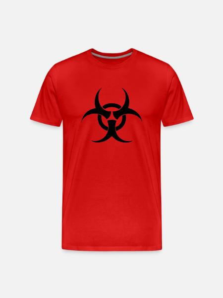 Bio Hazard Symbol - Männer Premium Bio T-Shirt - Rot