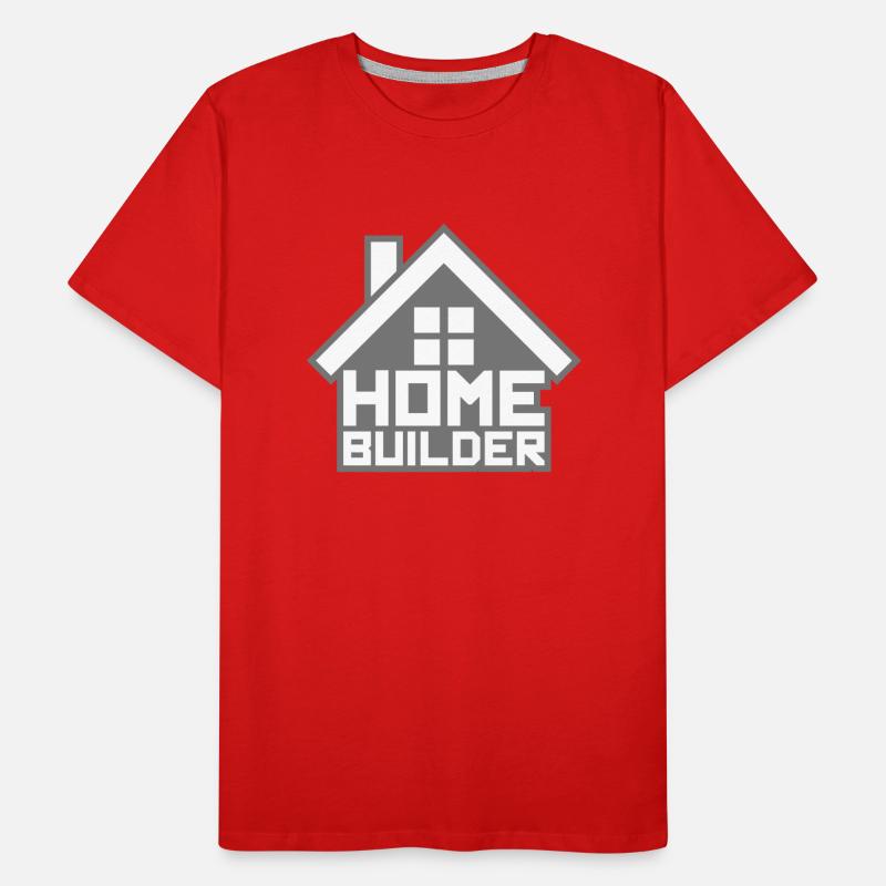 logo accueil constructeur de maisons construction de bâtiments T-shirt bio Premium Homme