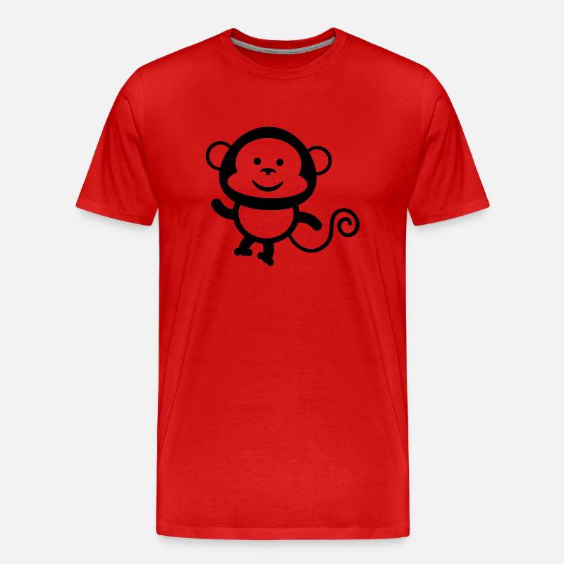 monkey comic - Männer Premium Bio T-Shirt - Rot