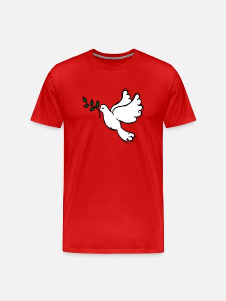 Taube des Friedens - Männer Premium Bio T-Shirt - Rot