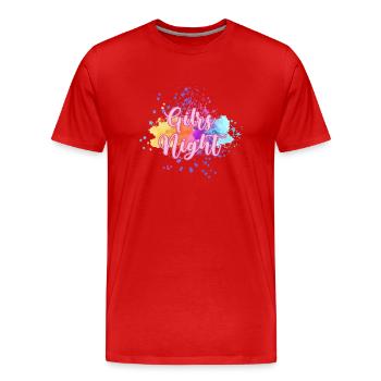 girls night,stars,pink,pink,girly,colorful,watercolor - Men's Premium Organic T-Shirt - red - Front - Damien (186cm)