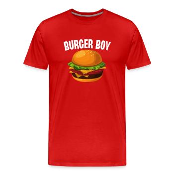 Burger Garçon - T-shirt bio Premium Homme - rouge - Devant - Damien (186cm)