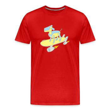 vintage dog robot skateboard - Men's Premium Organic T-Shirt - red - Front - Damien (186cm)