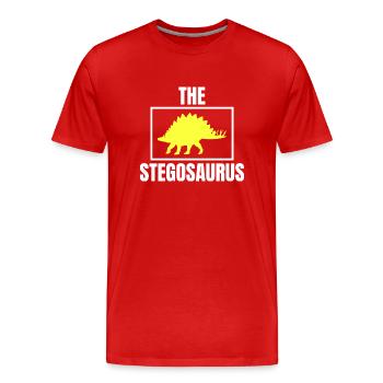 THE STEGOSAURUS DINO DINOSAURE - T-shirt bio Premium Homme - rouge - Devant - Damien (186cm)