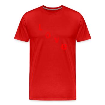 Love - Männer Premium Bio T-Shirt - Rot - Vorne - Damien (186cm)