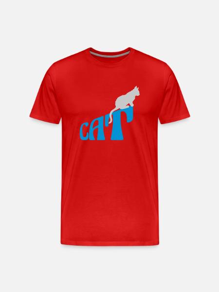 Text Cat Pet Logo - Men's Premium Organic T-Shirt - red