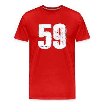 59 Number jersey - Men's Premium Organic T-Shirt - red - Front - Damien (186cm)