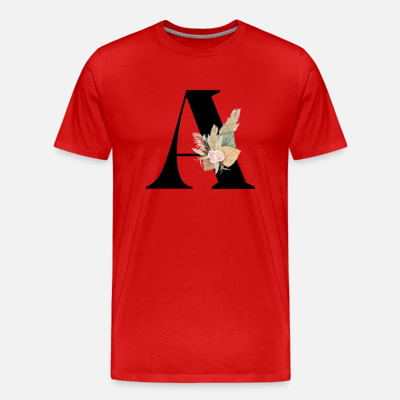 Brief A blumig - Männer Premium Bio T-Shirt - Rot