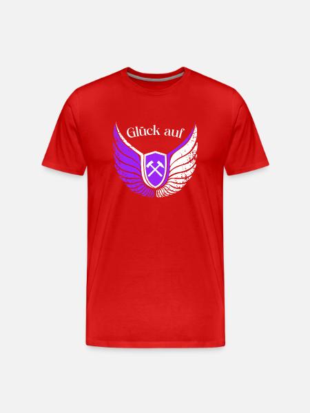 Glück auf Erzgebirge - Männer Premium Bio T-Shirt - Rot