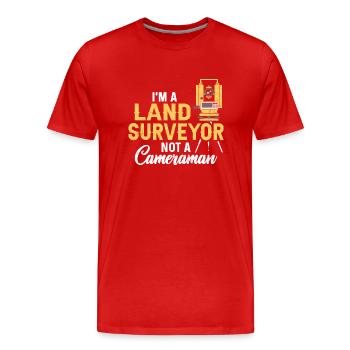 Arpenteur Cartographe Arpenteur Arpenteur - T-shirt bio Premium Homme - rouge - Devant - Damien (186cm)