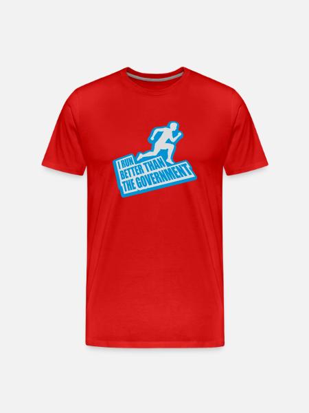run better than government - Men's Premium Organic T-Shirt - red