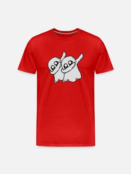 2 Dabbing Ghosts Friends - Men's Premium Organic T-Shirt - red