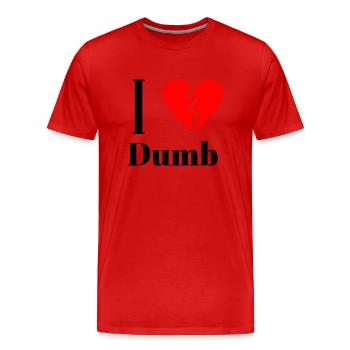 Drôle de déclaration ironique - Drôle - T-shirt bio Premium Homme - rouge - Devant - Damien (186cm)