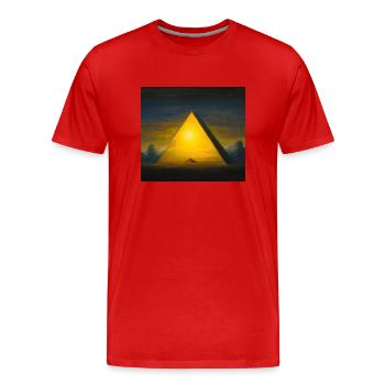 Great Pyramid - Men's Premium Organic T-Shirt - red - Front - Damien (186cm)