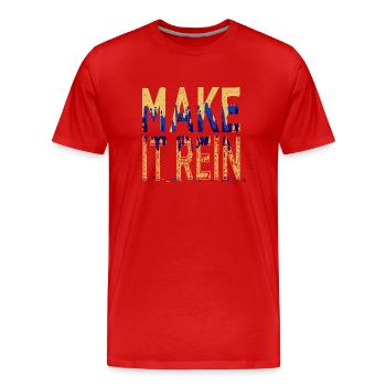 beards cute statement funny gym bubaprints - Männer Premium Bio T-Shirt - Rot - Vorne - Damien (186cm)