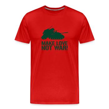 MAKE LOVE NOT WAR TANK - Männer Premium Bio T-Shirt - Rot - Vorne - Damien (186cm)
