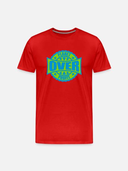 planet over profit quote - Men's Premium Organic T-Shirt - red
