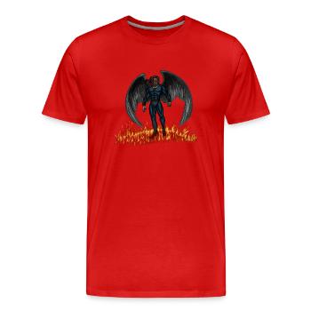 Superheld - Männer Premium Bio T-Shirt - Rot - Vorne - Damien (186cm)
