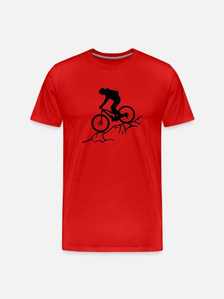Mountain biking, mountain biking and mountains - Men's Premium Organic T-Shirt - red