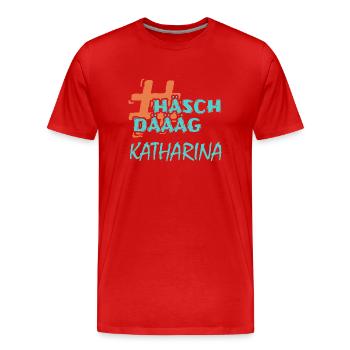 HashTag Katharina - T-shirt bio Premium Homme - rouge - Devant - Damien (186cm)