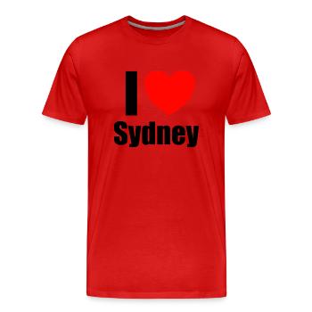 J’adore Sydney - T-shirt bio Premium Homme - rouge - Devant - Damien (186cm)