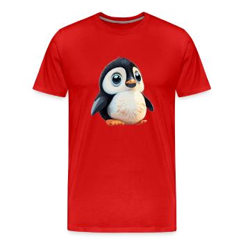Penguin - Men's Premium Organic T-Shirt - red - Front - Damien (186cm)