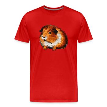 Cochons d’Inde dans de beaux graphismes 8 bits - T-shirt bio Premium Homme - rouge - Devant - Damien (186cm)