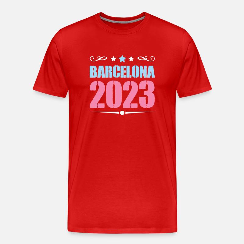 Barcelona 2023 - Männer Premium Bio T-Shirt - Rot