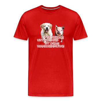 Der einzige Unterschied ist deine Wahrnehmung 2.0 - Männer Premium Bio T-Shirt - Rot - Vorne - Damien (186cm)